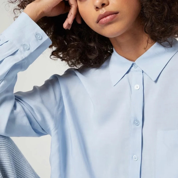 Leni Klum x About You Women's Long Sleeve Button Down Oversize Viscose Shirt M/L - Picture 5 of 14